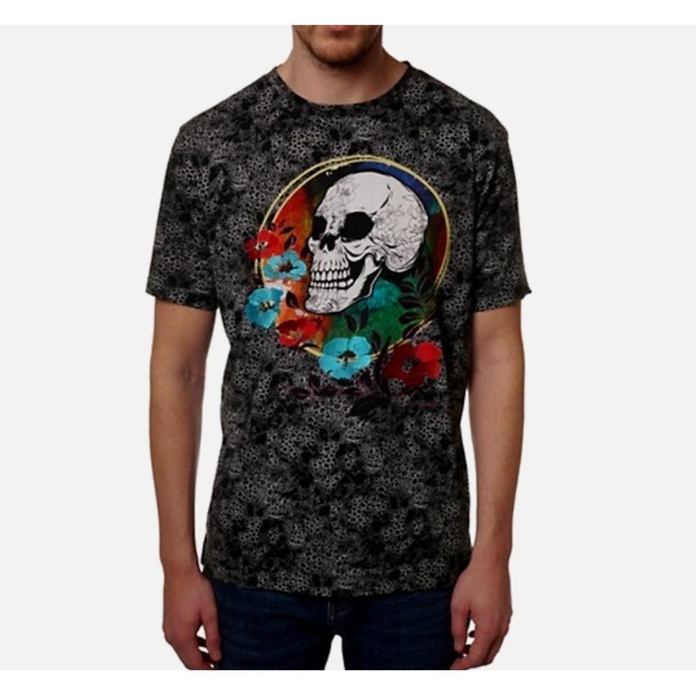Robert Graham Sinful Retro Skull Embroidered Graphic T-Shirt Multi Medium
